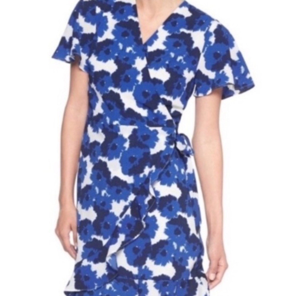 Banana Republic PRINT RUFFLE WRAP DRESS - Picture 3 of 12